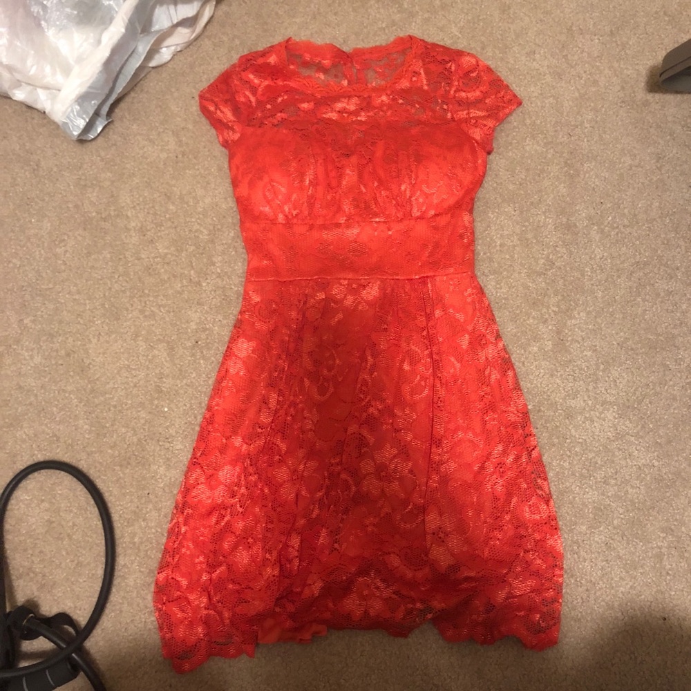 Coral Lace Dress